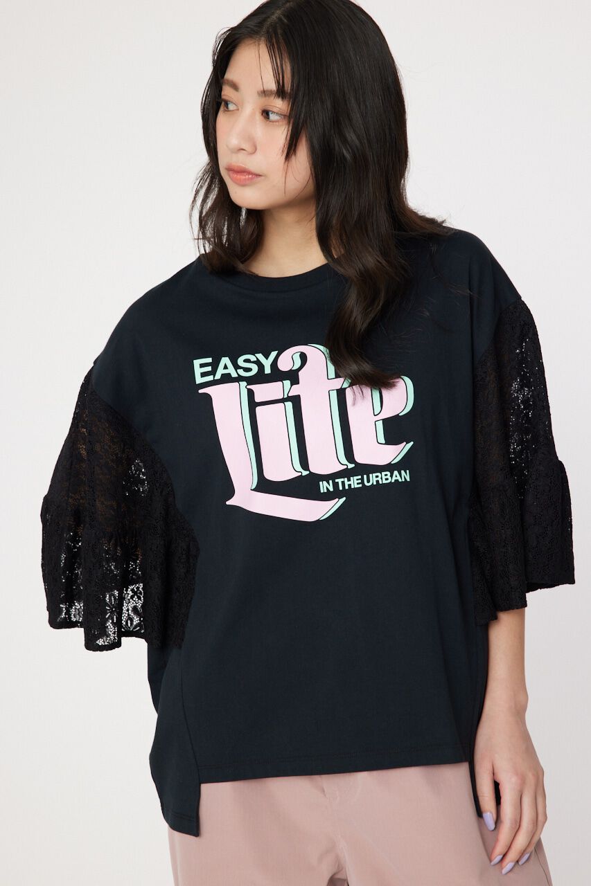 RODEO CROWNS「ドッキングレースラッフルTシャツ」|Tシャツ・カットソー|BLK