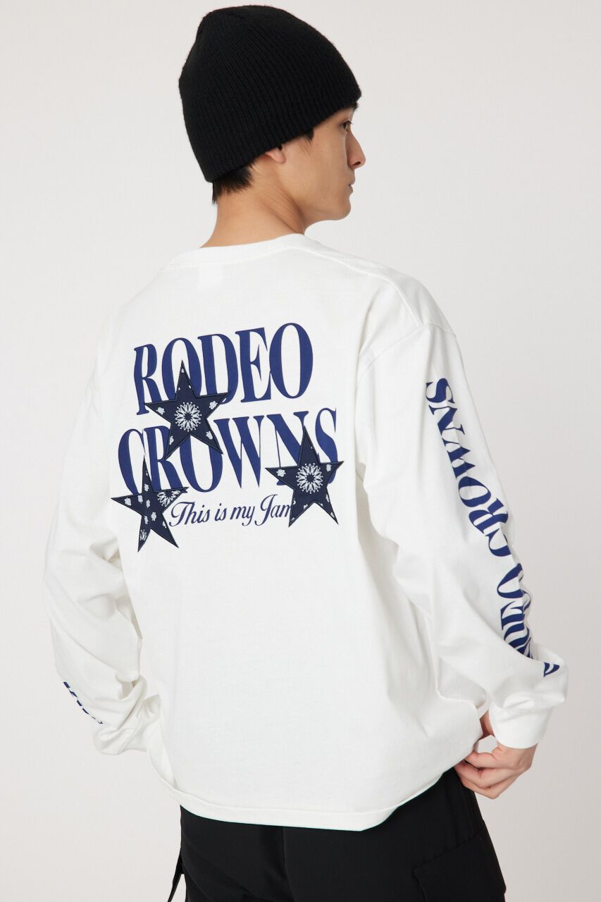 RODEO CROWNS「メンズバンダナスターアップリケL/S Tシャツ」|Tシャツ・カットソー|WHT