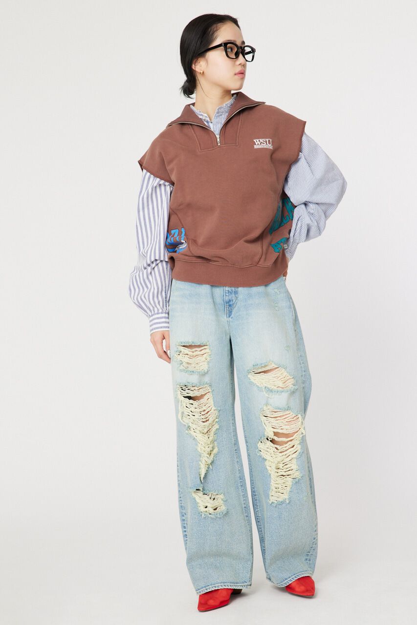 RODEO CROWNS「リメイクハーフジップベスト」|Tシャツ・カットソー|