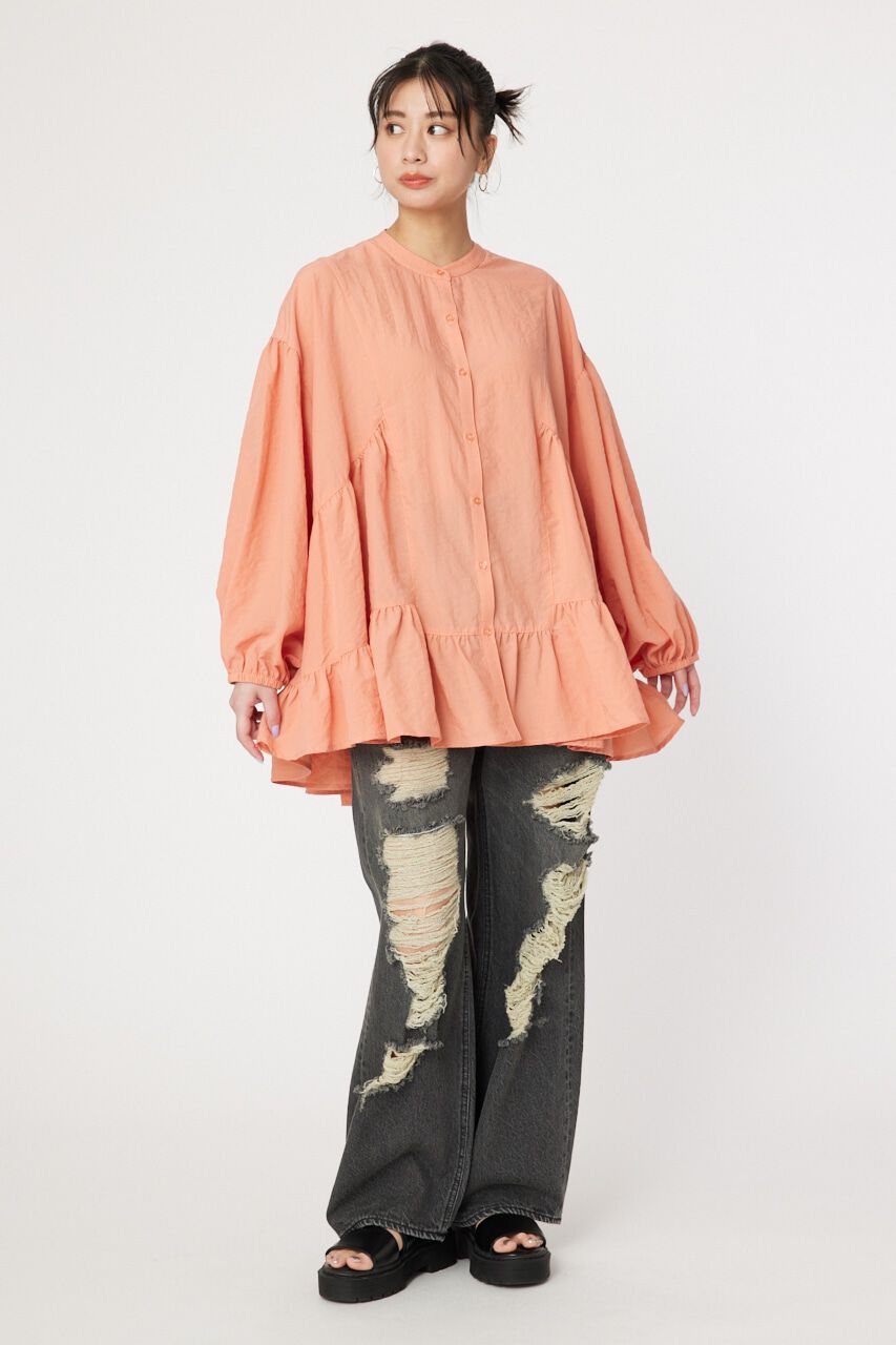 RODEO CROWNS「バンドカラーティアードチュニック」|シャツ・ブラウス|