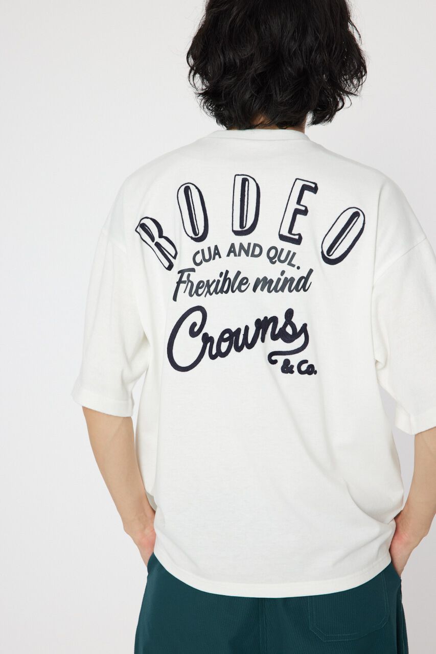 RODEO CROWNS「メンズドッキングロゴニットTシャツ」|ニット・セーター|O/WHT1