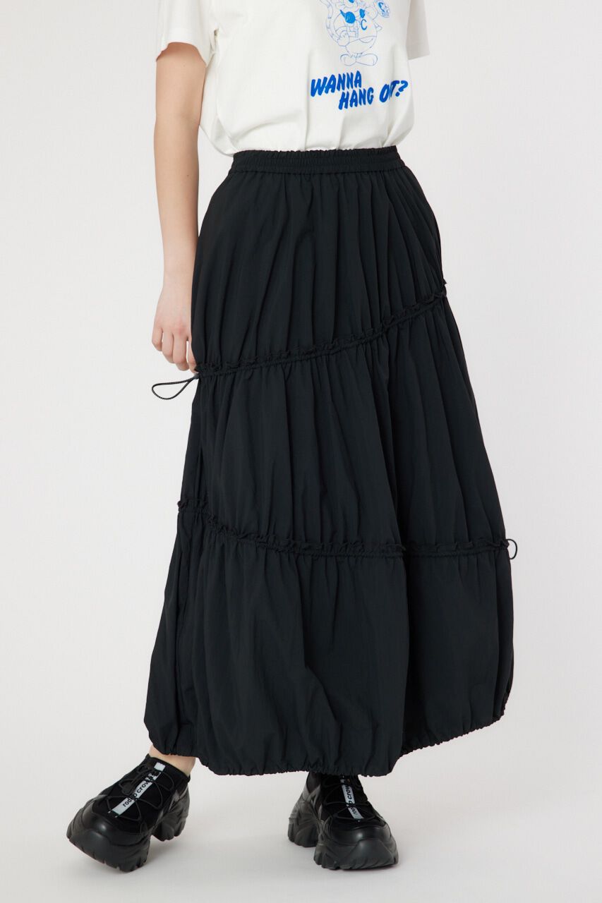 RODEO CROWNS「W/R スピンドル ティアードスカート」|スカート|BLK