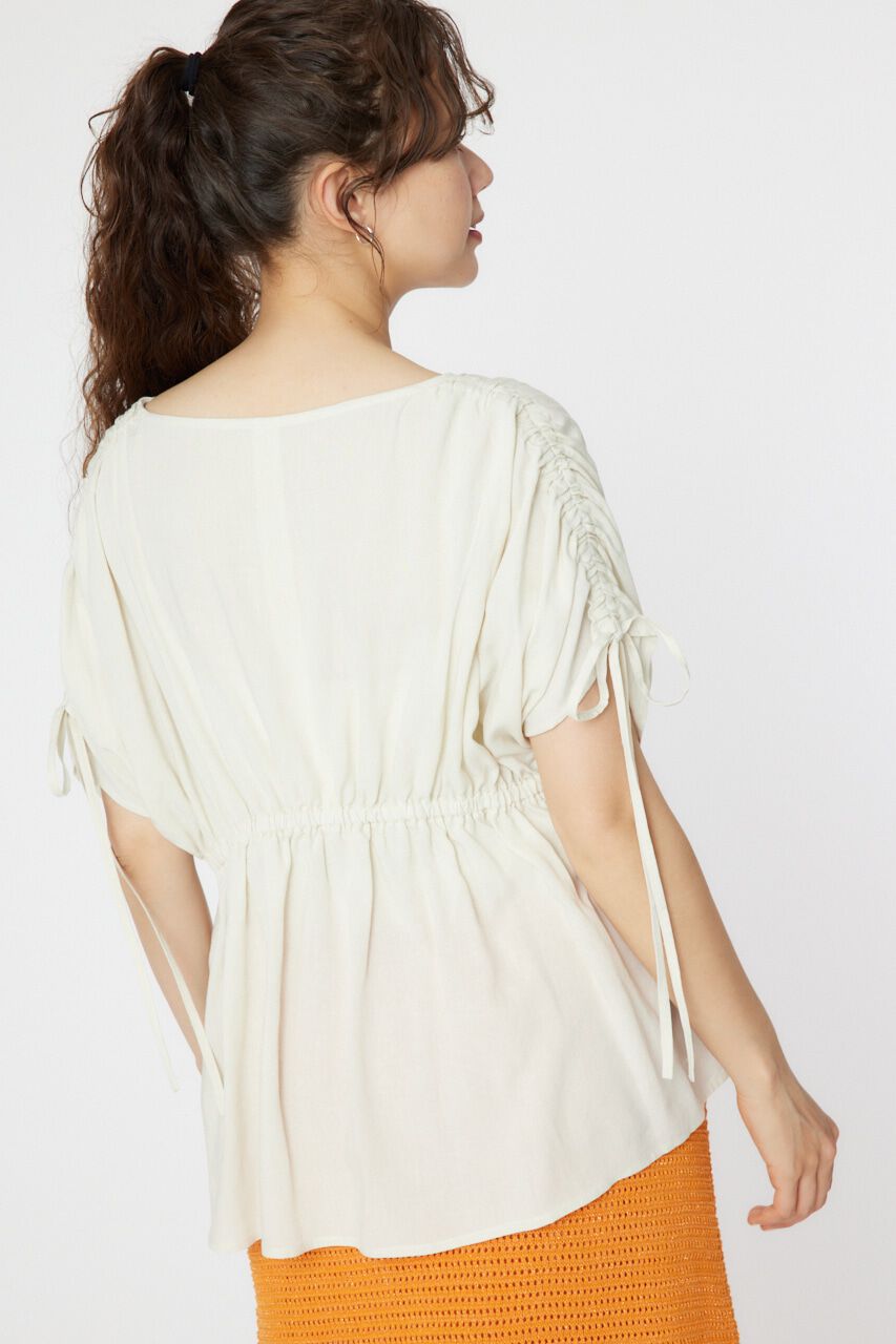 RODEO CROWNS「リネンライクギャザーブラウス」|シャツ・ブラウス|