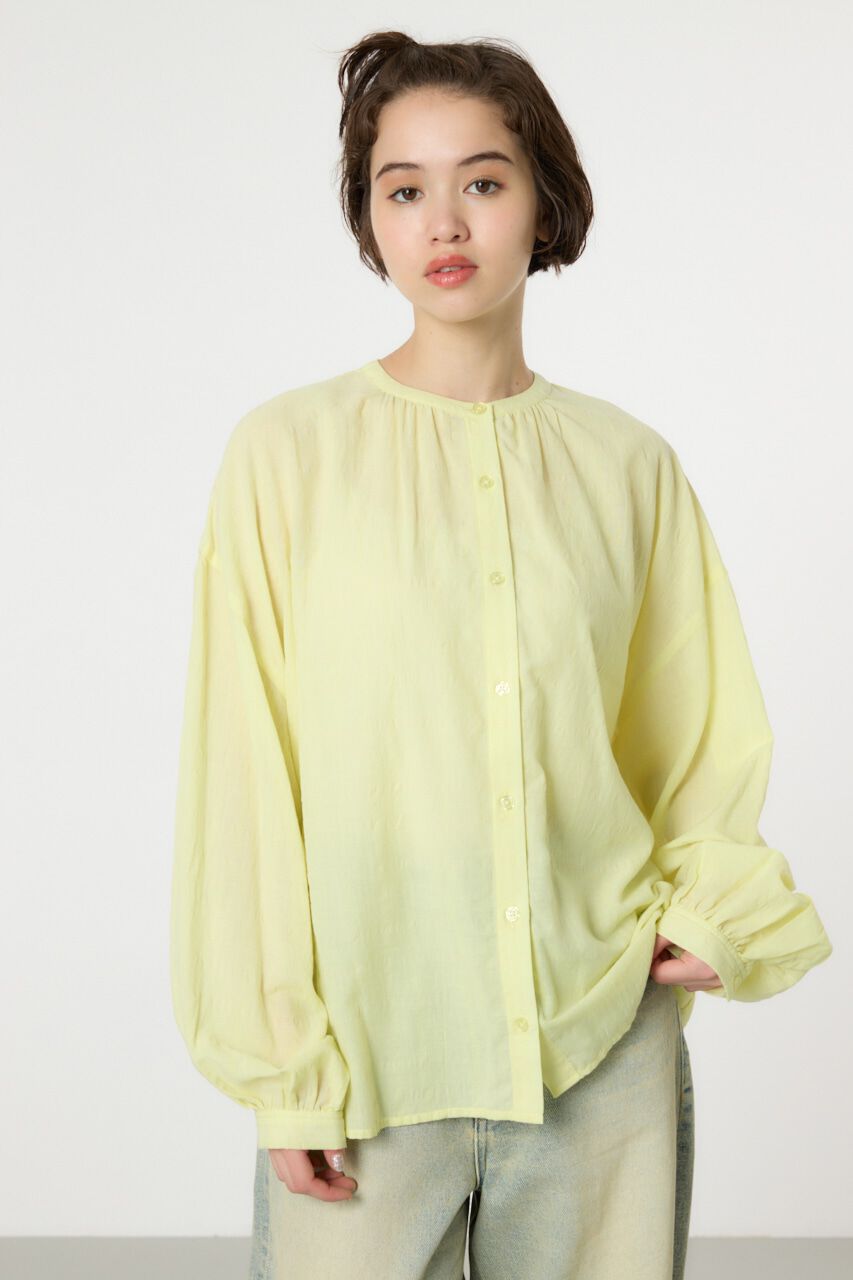 RODEO CROWNS「リネンライクロールアップシャツ」|シャツ・ブラウス|L/YEL1