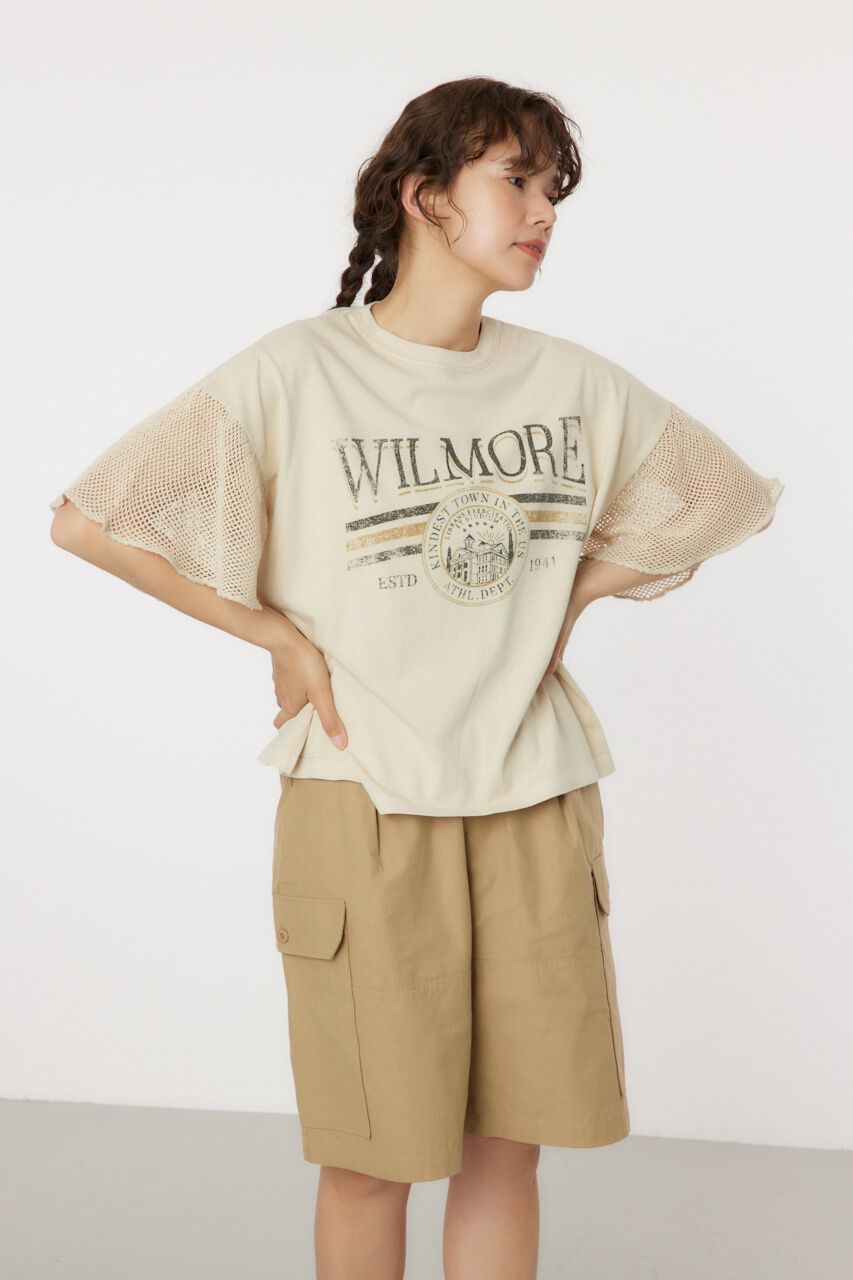 RODEO CROWNS「フリルメッシュスリーブトップス」|Tシャツ・カットソー|