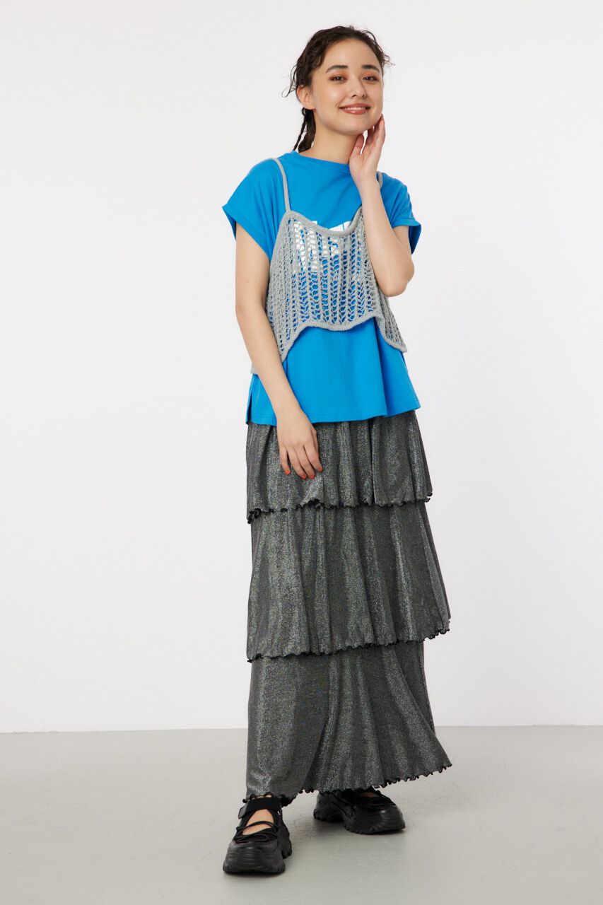 RODEO CROWNS「ラメニットメッシュビスチェ」|キャミソール|