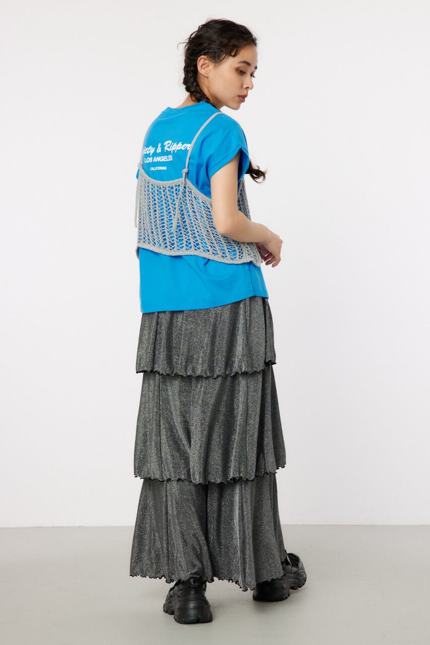 RODEO CROWNS「ラメニットメッシュビスチェ」|キャミソール|