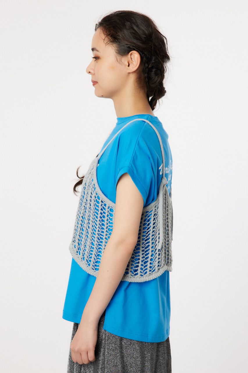 RODEO CROWNS「ラメニットメッシュビスチェ」|キャミソール|