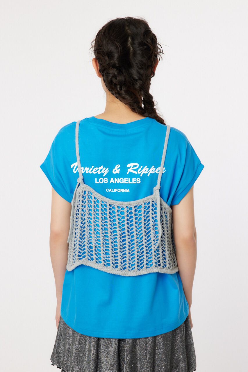 RODEO CROWNS「ラメニットメッシュビスチェ」|キャミソール|