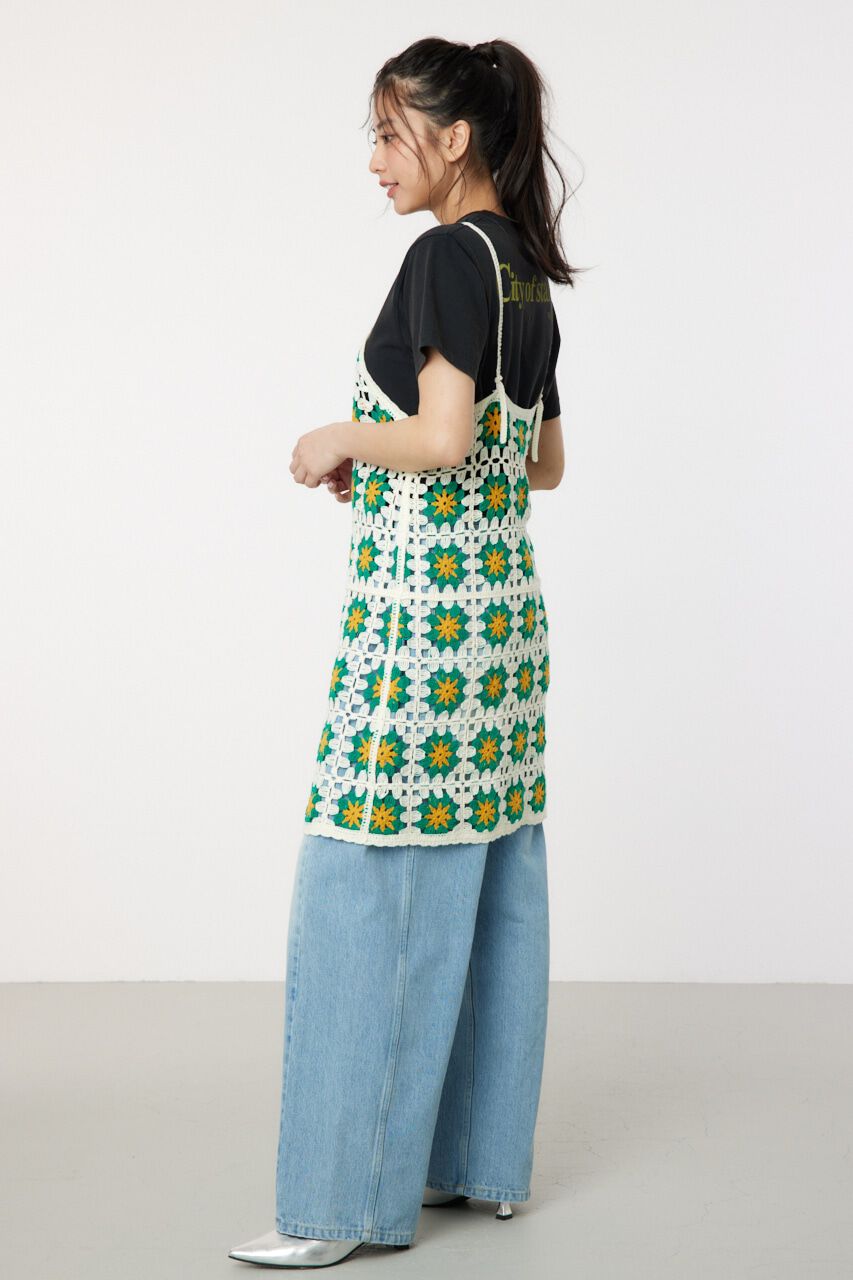 RODEO CROWNS「FLOWERクロシェキャミミニワンピース」|ワンピース|