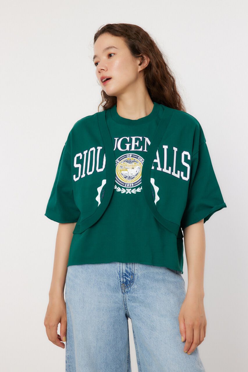 RODEO CROWNS「ボレロドッキングハーフスリーブスウェット」|Tシャツ・カットソー|