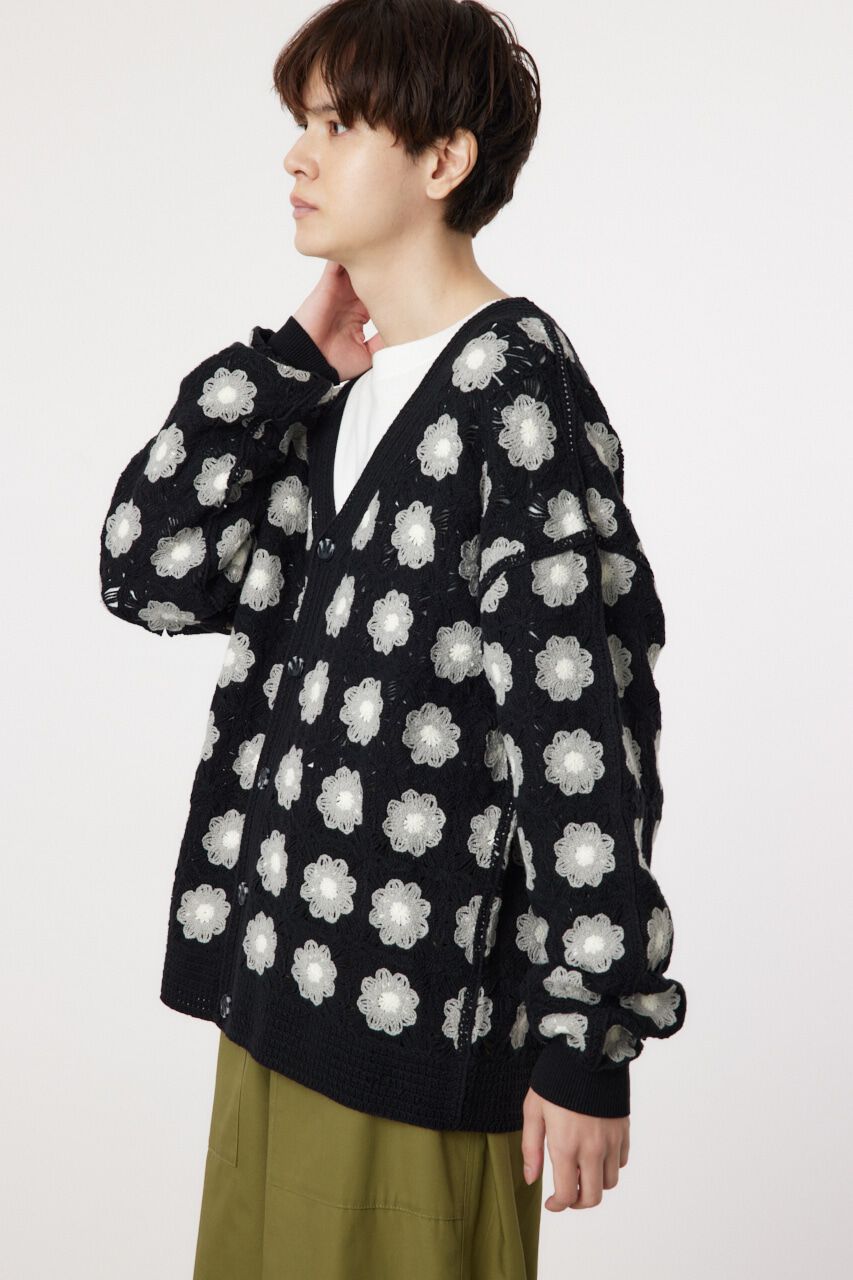 RODEO CROWNS「クロシェフラワーニットカーデ」|カーディガン|