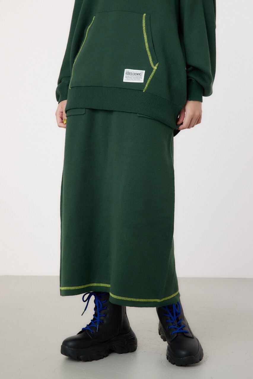 RODEO CROWNS「スウェットライクカラーステッチニットスカート」|その他|