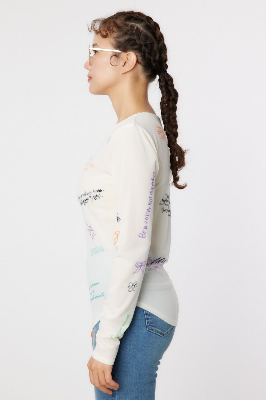 RODEO CROWNS「Brushedテキストシアートップス」|Tシャツ・カットソー|