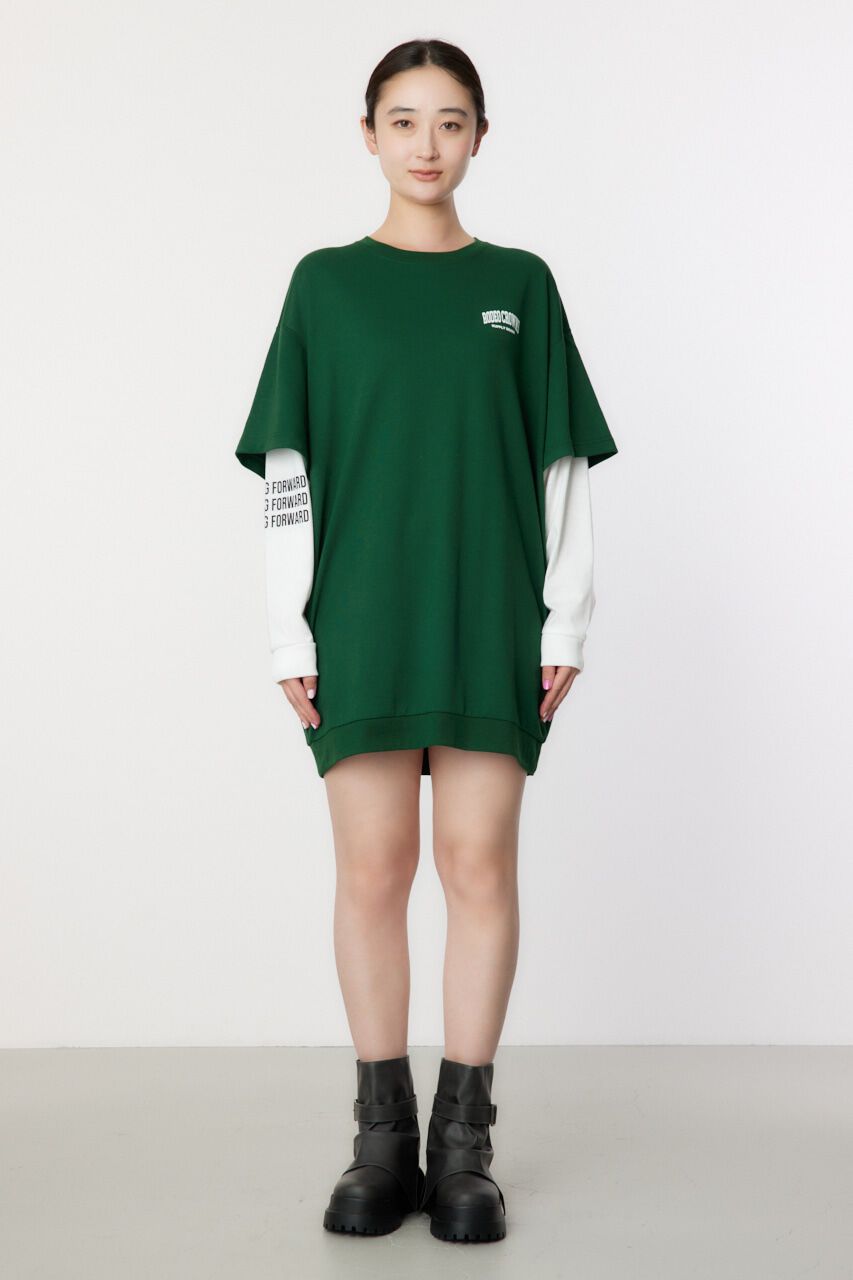 RODEO CROWNS「フェイクレイヤードスウェットワンピース」|ワンピース|