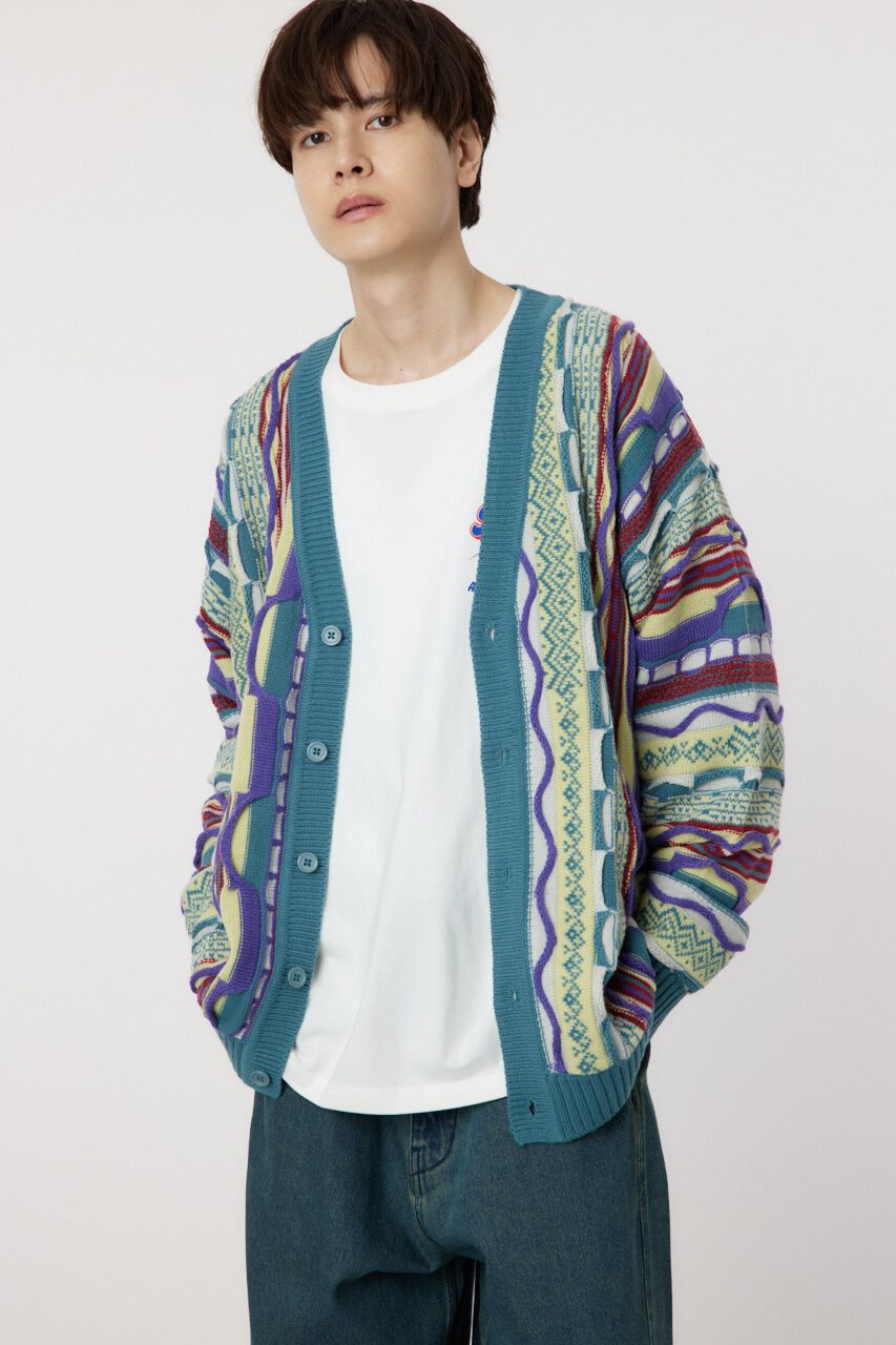 RODEO CROWNS「3Dマルチカラーニットカーディガン」|カーディガン|