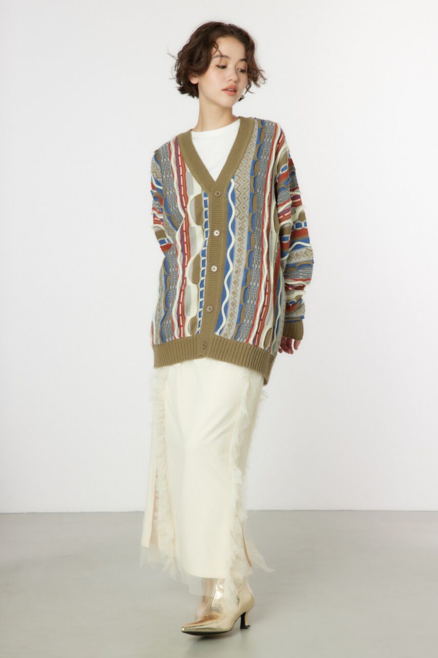 RODEO CROWNS「3Dマルチカラーニットカーディガン」|カーディガン|