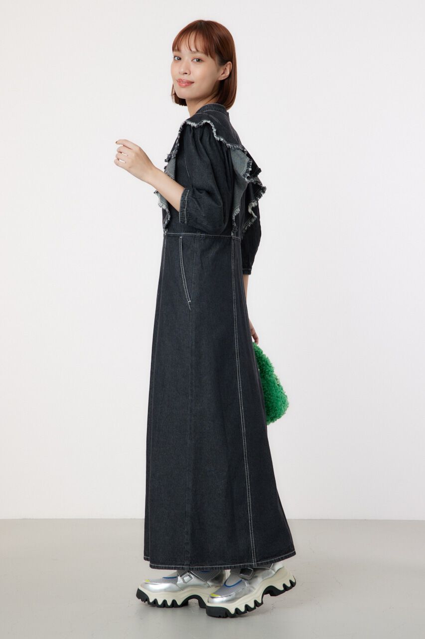 RODEO CROWNS「フリルデザインデニムロングワンピース」|ワンピース|