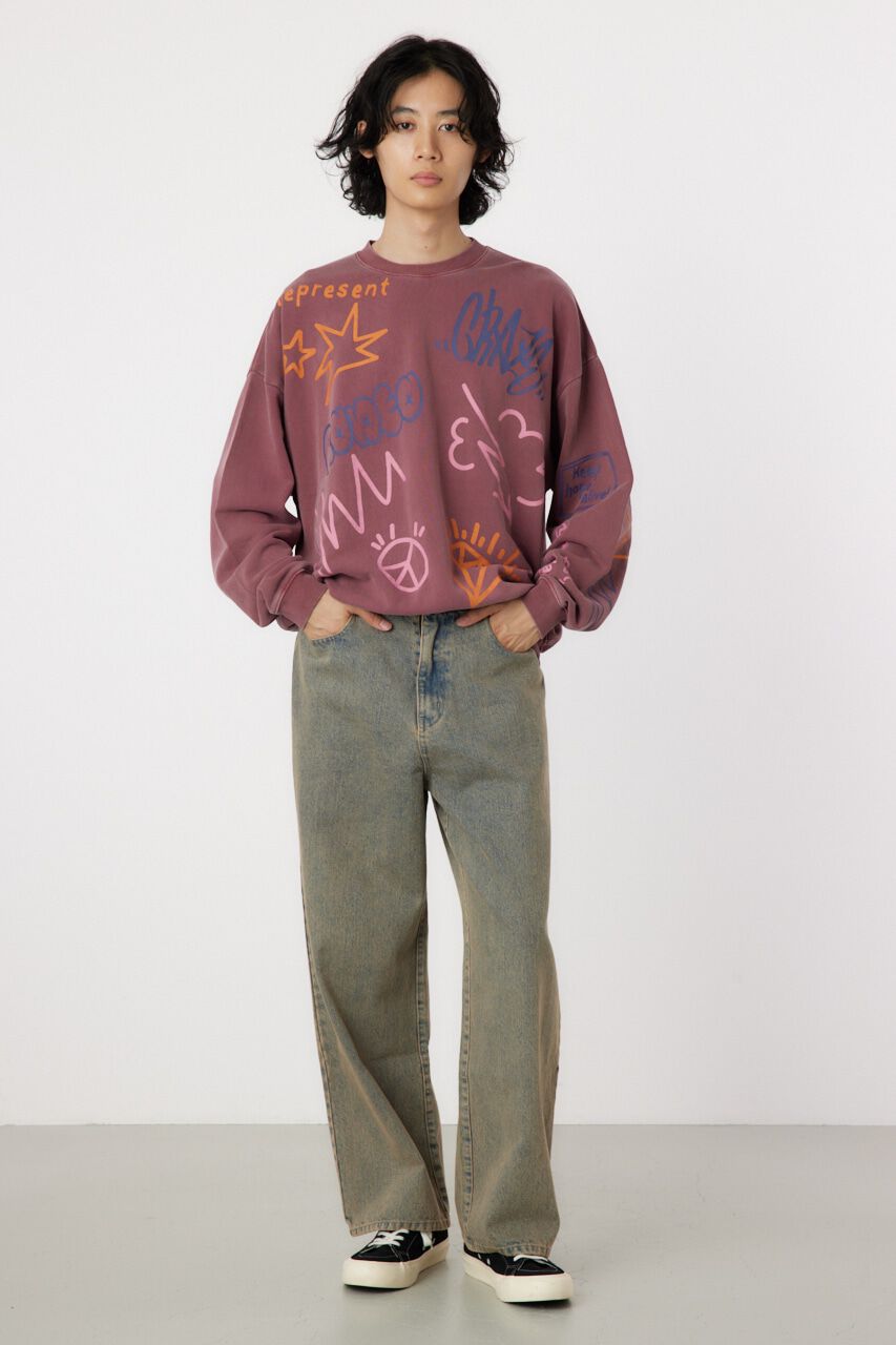 RODEO CROWNS「vintage wash ワイドデニムパンツ」|デニム|