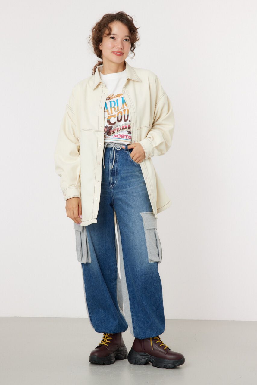 RODEO CROWNS「デニムコンビカーゴパンツ」|デニム|