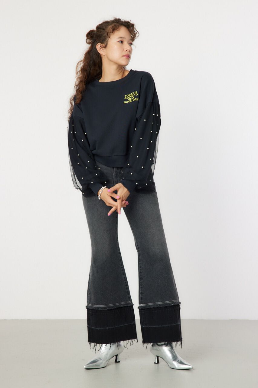 RODEO CROWNS「デコレーションスリーブスウェット」|パーカー|