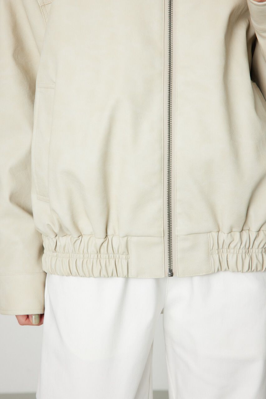 RODEO CROWNS「ヴィンテージFレザーハイネックリブブルゾン」|ブルゾン・スタジャン|