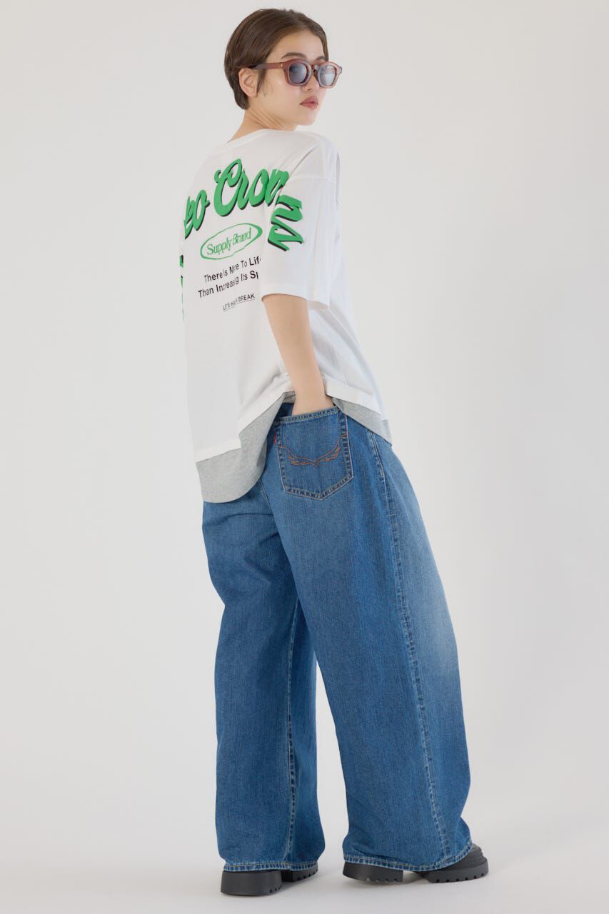 RODEO CROWNS「フェイクレイヤードスクリプトロゴ Tシャツ」|Tシャツ・カットソー|