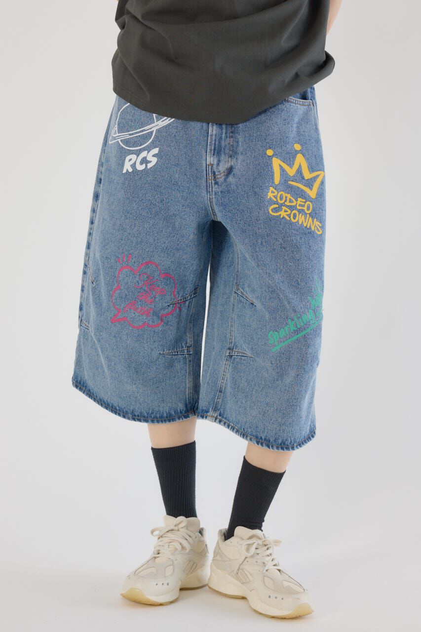 RODEO CROWNS「ラクガキバミューダデニムパンツ」|デニム|