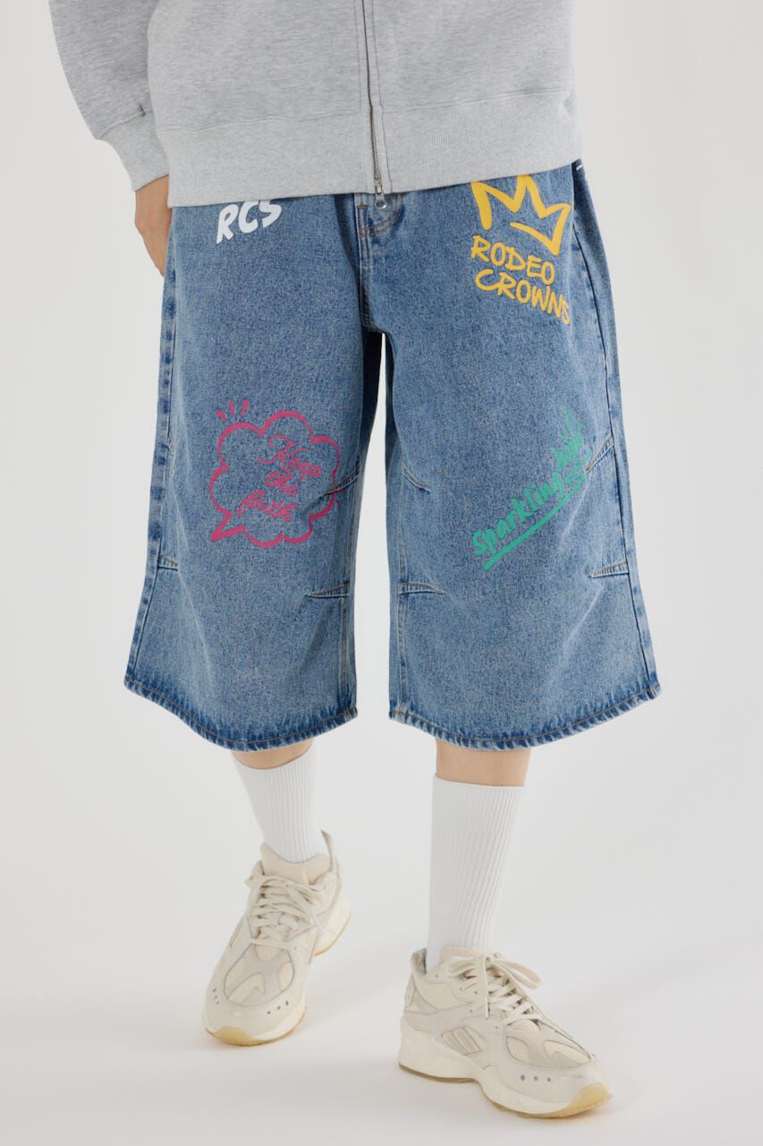 RODEO CROWNS「ラクガキバミューダデニムパンツ」|デニム|