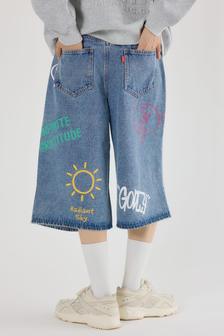 RODEO CROWNS「ラクガキバミューダデニムパンツ」|デニム|