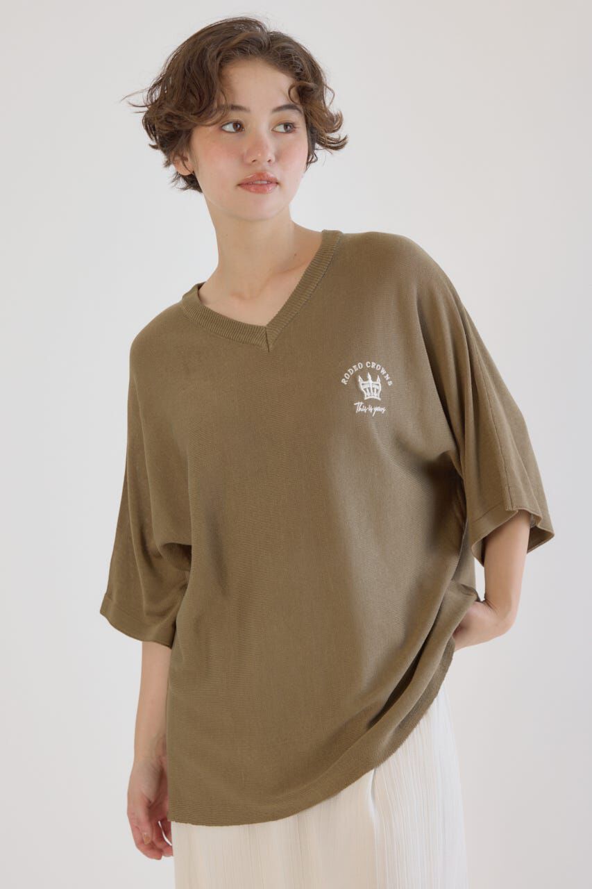 RODEO CROWNS「BIG LOGO5分袖ニットトップス」|ニット・セーター|KHA