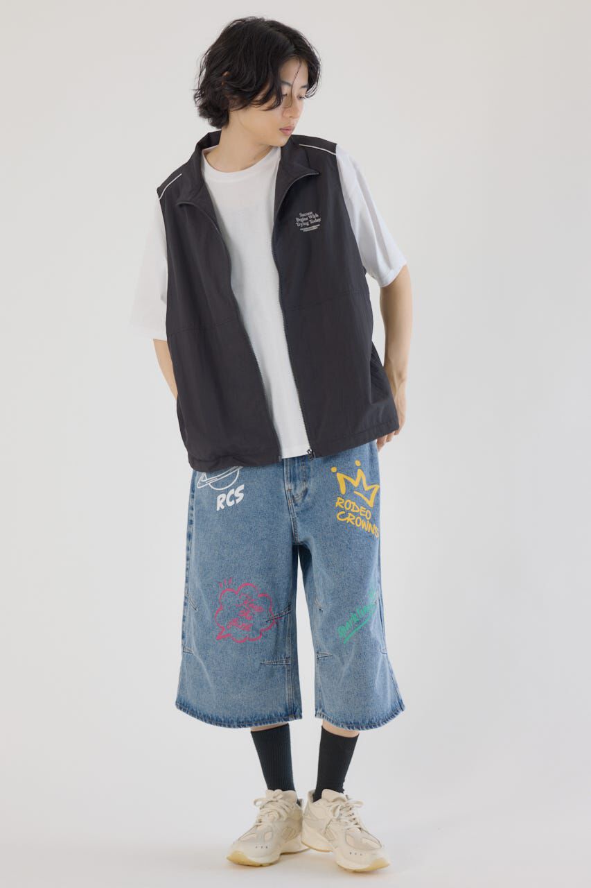 RODEO CROWNS「ドロストスタンドネックベスト」|ダウンベスト・ベスト|