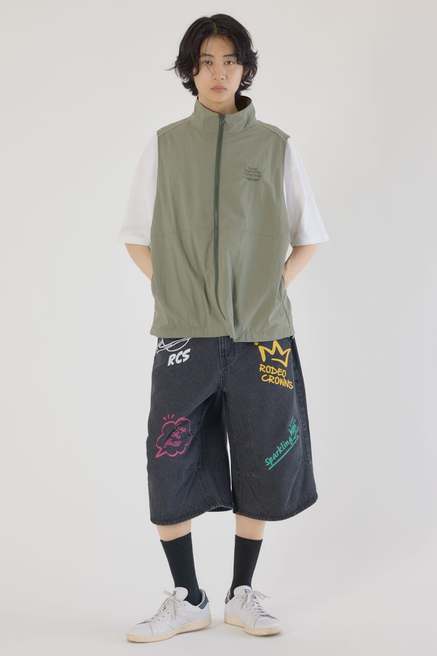 RODEO CROWNS「ドロストスタンドネックベスト」|ダウンベスト・ベスト|