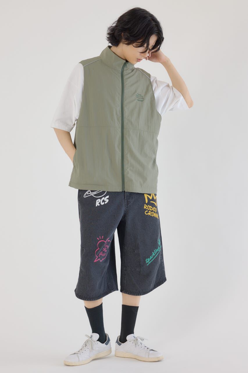 RODEO CROWNS「ドロストスタンドネックベスト」|ダウンベスト・ベスト|