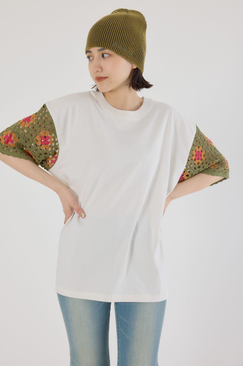 RODEO CROWNS「FLOWERクロシェドッキングTシャツ」|Tシャツ・カットソー|