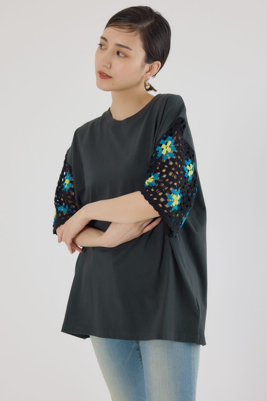 RODEO CROWNS「FLOWERクロシェドッキングTシャツ」|Tシャツ・カットソー|C.GRY