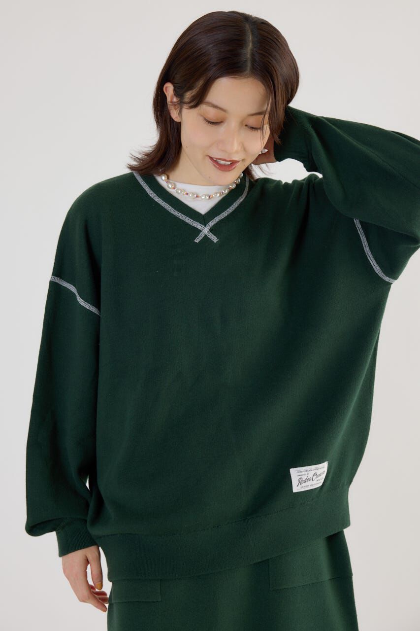 RODEO CROWNS「スウェットライク Vネックトップス」|ニット・セーター|