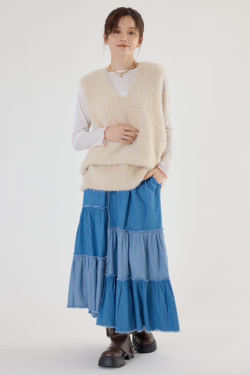 RODEO CROWNS「アシメティアードデニムスカート」|スカート|