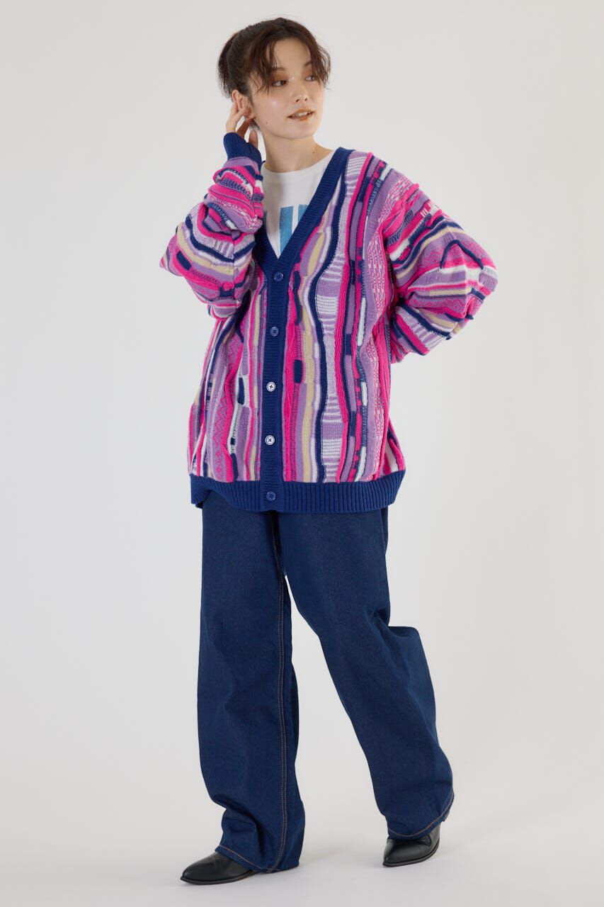 RODEO CROWNS「3Dマルチカラーニットカーディガン」|カーディガン|