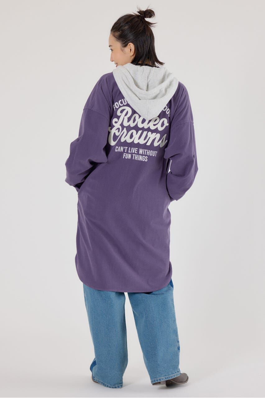 RODEO CROWNS「フード付きコーデュロイシャツワンピース」|ワンピース|