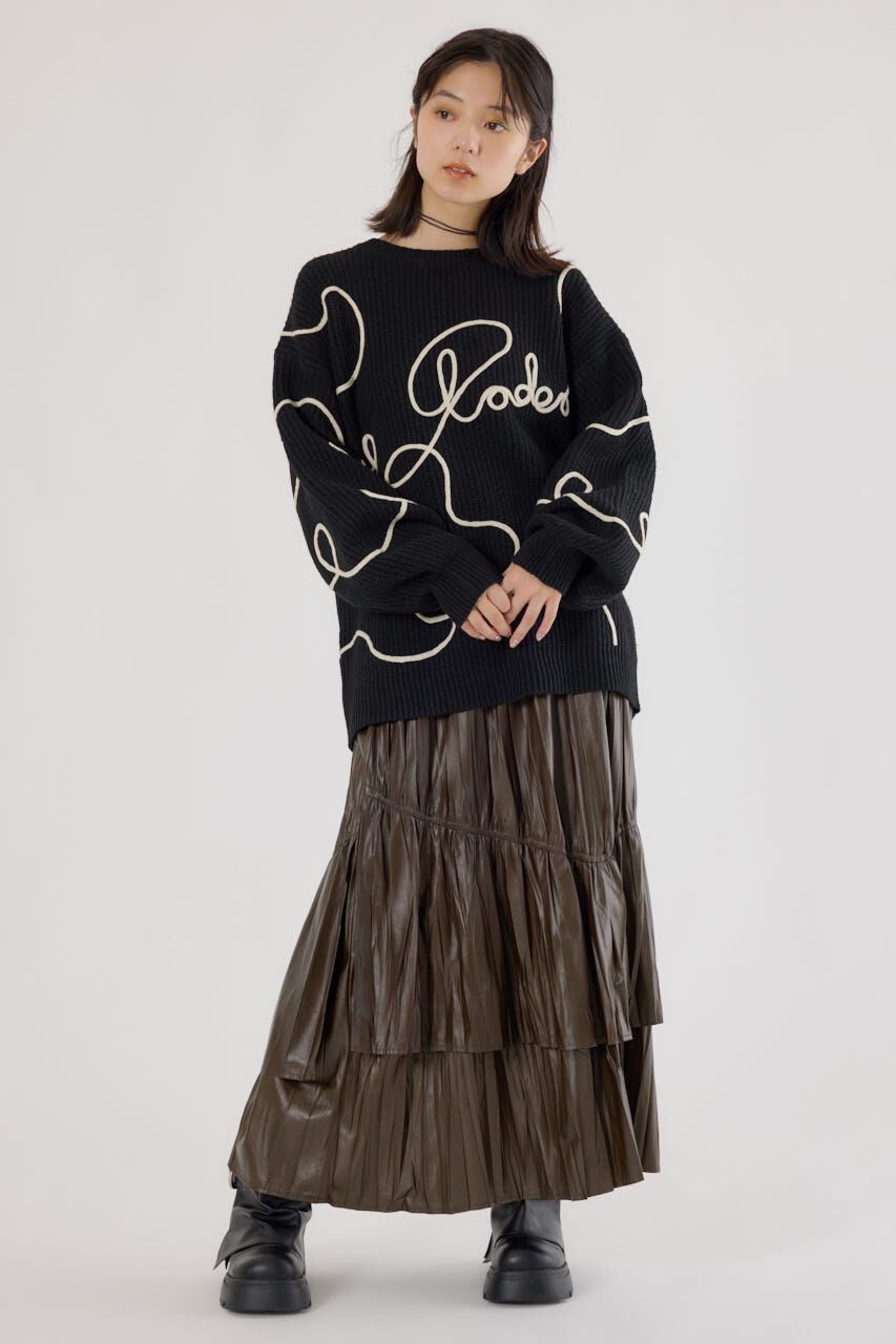 RODEO CROWNS「Embroideryラインロゴニットトップス」|ニット・セーター|