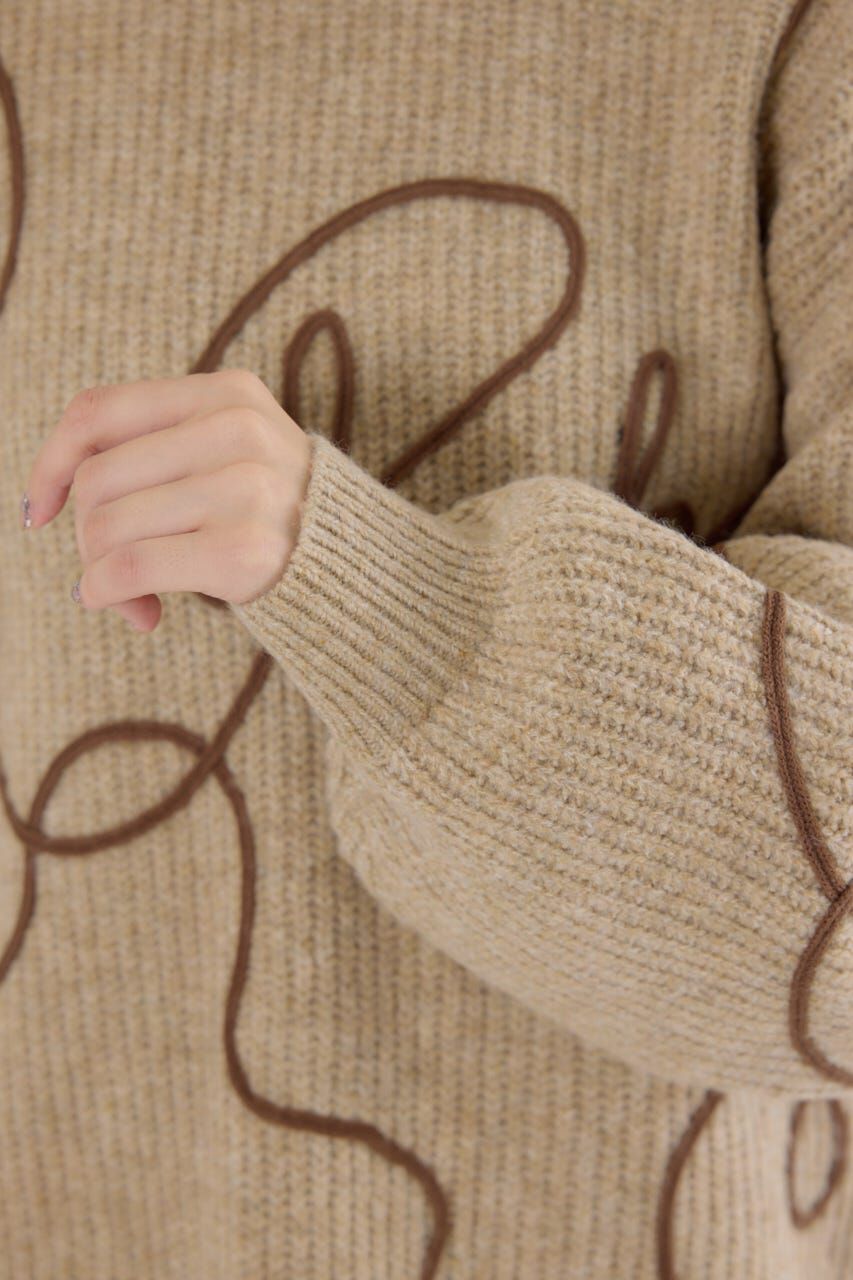 RODEO CROWNS「Embroideryラインロゴニットトップス」|ニット・セーター|