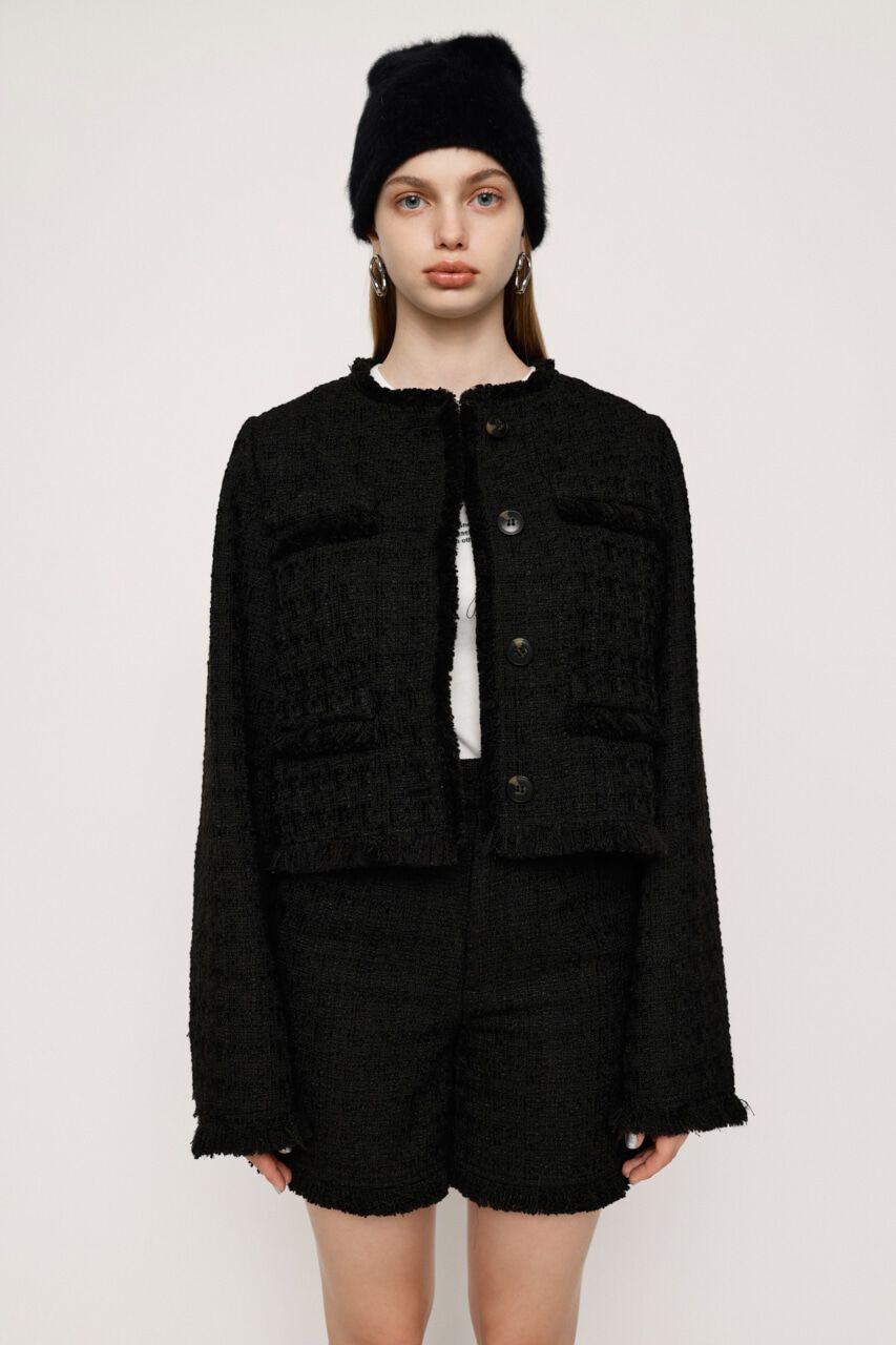 SLY「FRINGE TWEED SHORT ジャケット」|その他|BLK