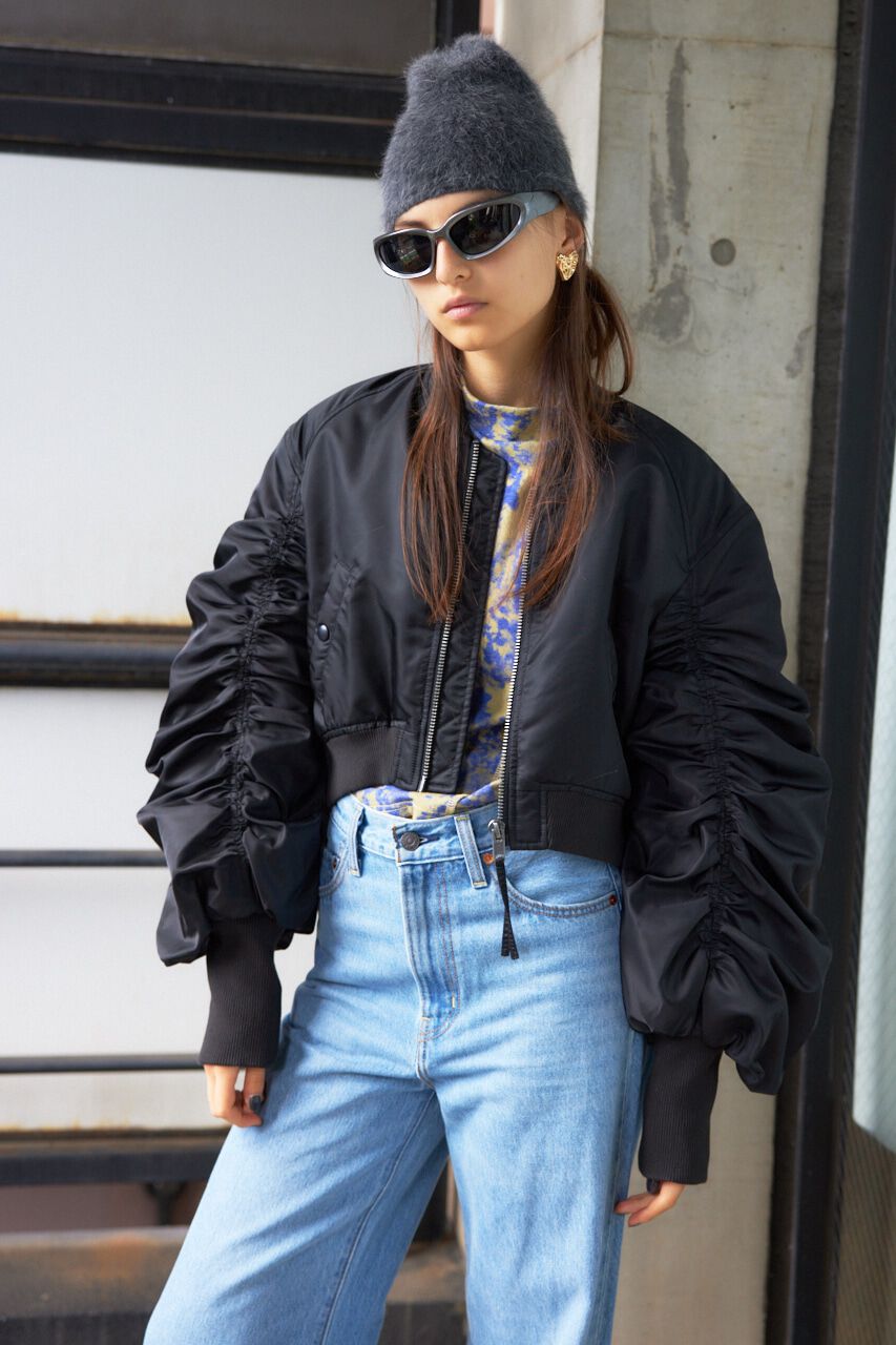 SLY「CROP GATHER MA-1」|ブルゾン・スタジャン|