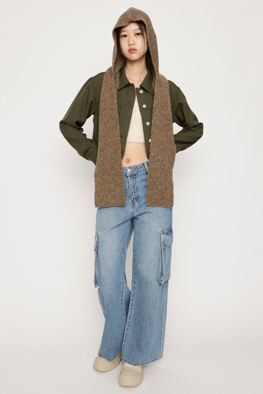 SLY「WOOL MIX KNIT HOODED マフラー」|その他|