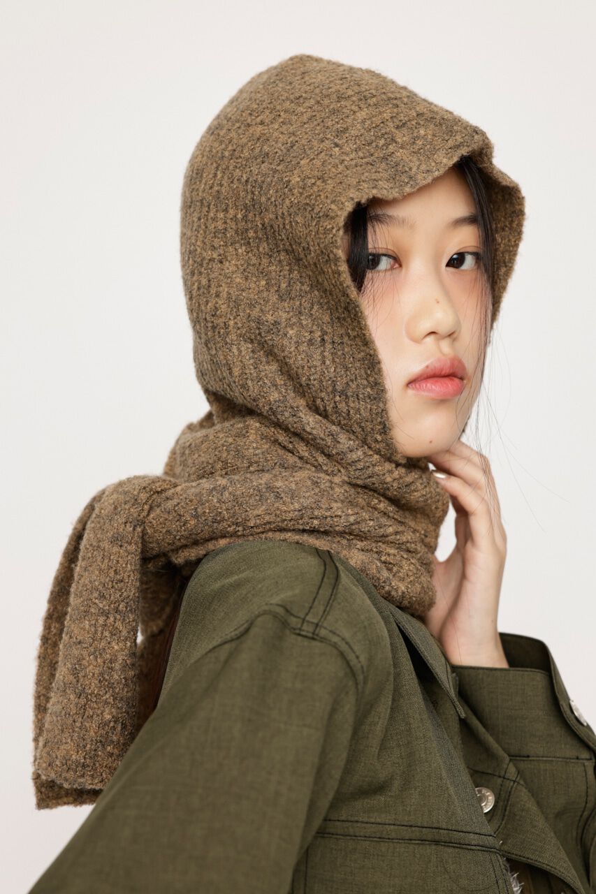 SLY「WOOL MIX KNIT HOODED マフラー」|その他|