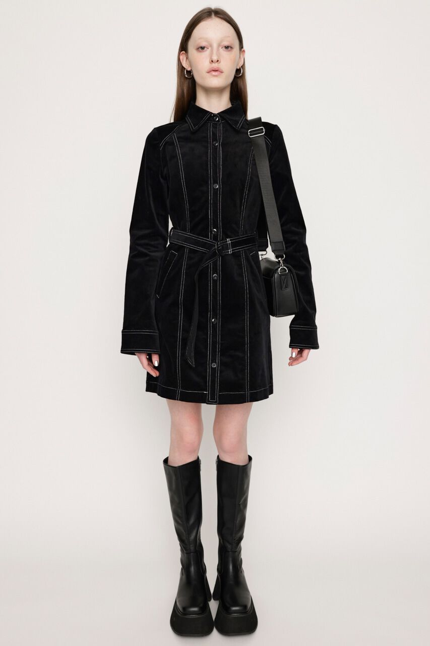 SLY「BELTED SH ショートワンピース」|ワンピース|BLK