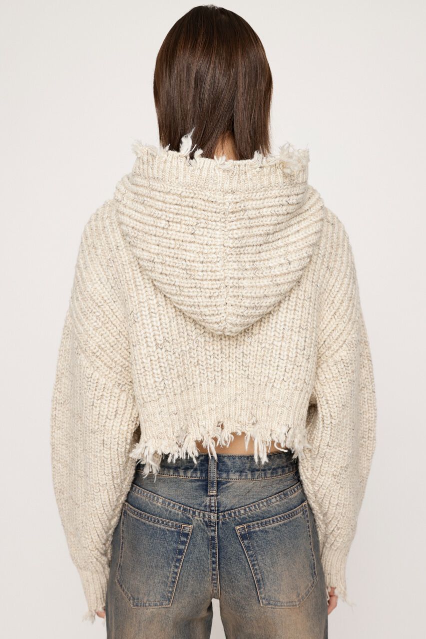 SLY「DAMAGED CHUNKY HOODIE」|カーディガン|