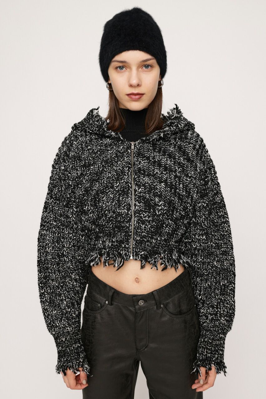 SLY「DAMAGED CHUNKY HOODIE」|カーディガン|