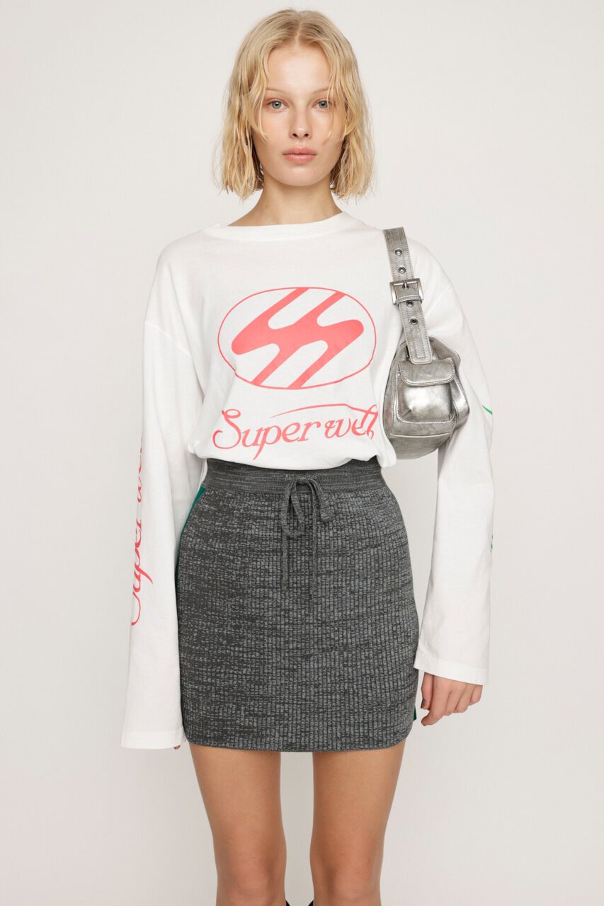 SLY「KNIT TRACK SIDE LINE ショートスカート」|スカート|T.GRY